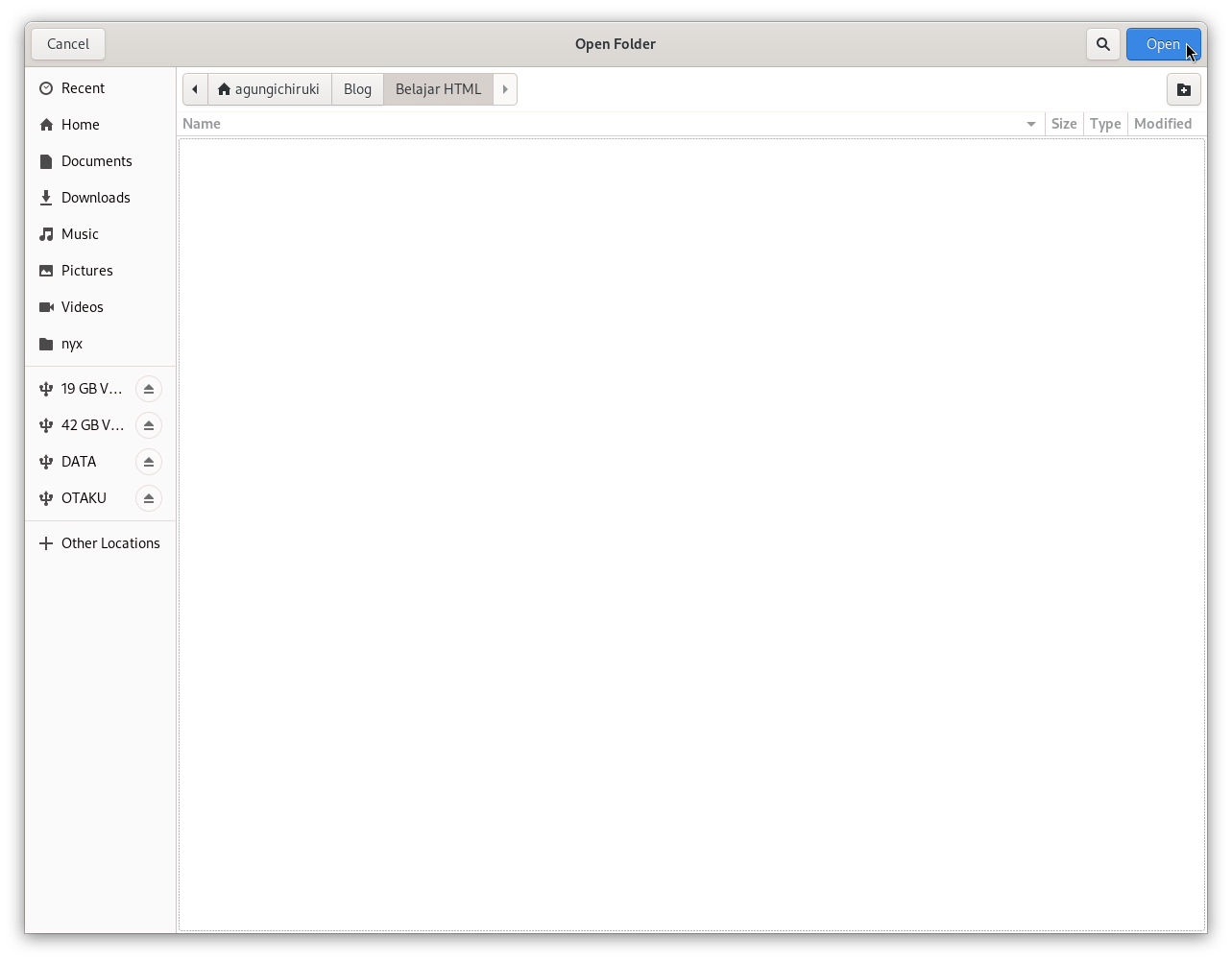 vscode buka folder
